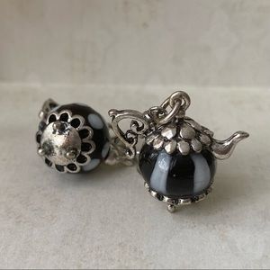 Black & White Teapot Earrings